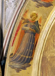 Engel mit Orgel (Detail) aus dem Linaiuoli-Triptychon, 1433